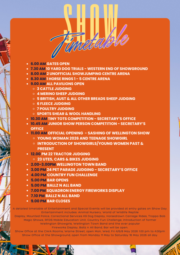 2026 150th wello show flyer